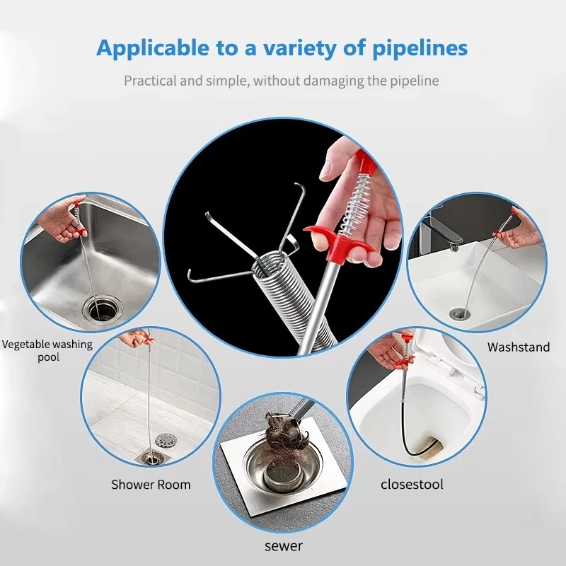 Plumbing Snake Drain - Elastyczny sprężynowy czyścik do rur odpływowych,